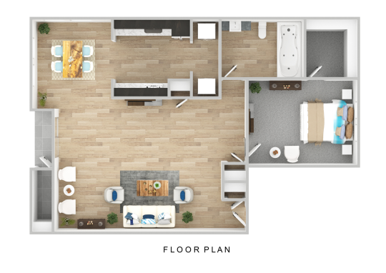 a floor plan of a two bedroom apartment at The Sunset Villas